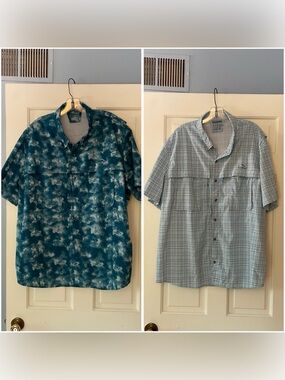 L.L. Bean Lot (2) Men’s Warm Weather Shirts XXXL 3XL Vented Sun Protection